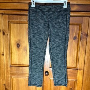 Athleta Girl Gray Stripped Cropped Leggings